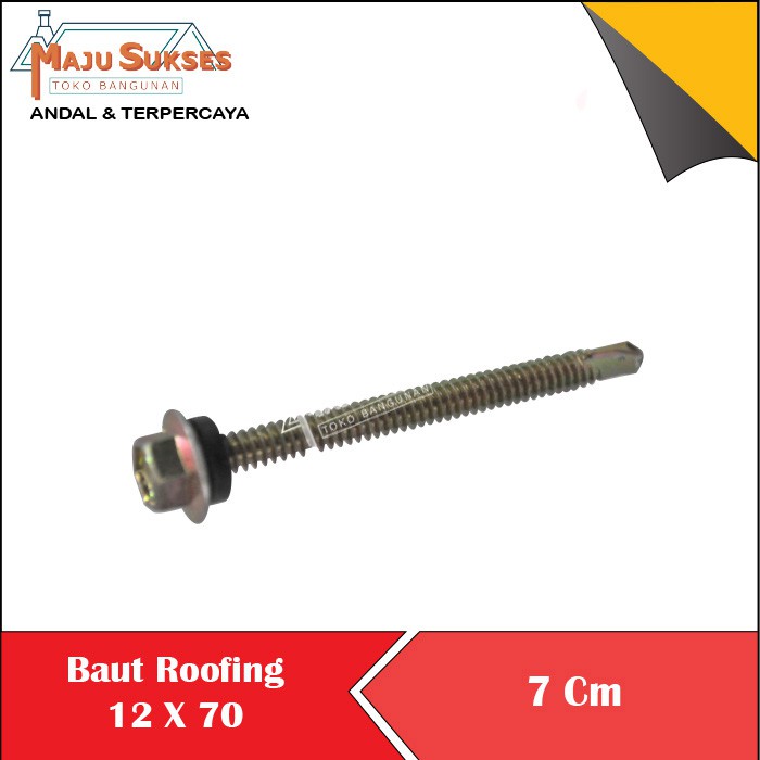 BAUT BAJA RINGAN 12 X 70 (7 CM) BAUT ROOFING 12X70 SEKRUP BAJA RINGAN 7CM PER DUS ISI 300 PCS
