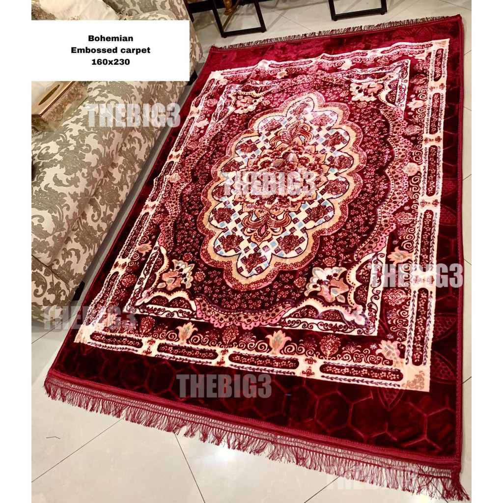 Karpet Turki 160x200 cm - Premium Karpet Turqi Bahan Bludru TEBAL SANGAT HALUS