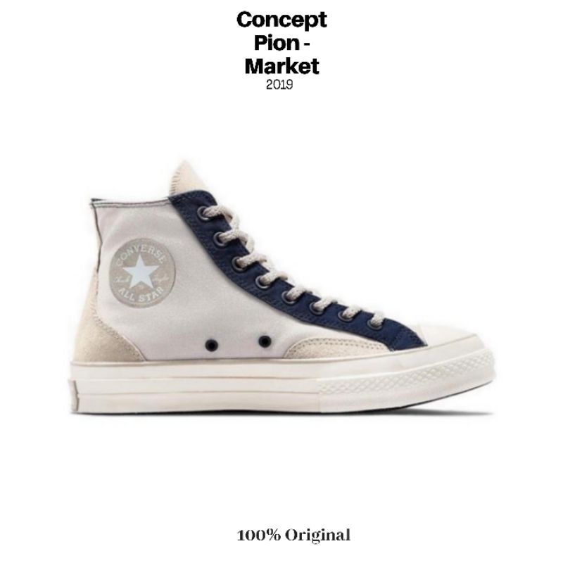 Converse Chuck 70 Court Fusion HI Pale Putty/Midnight Navy/Egret