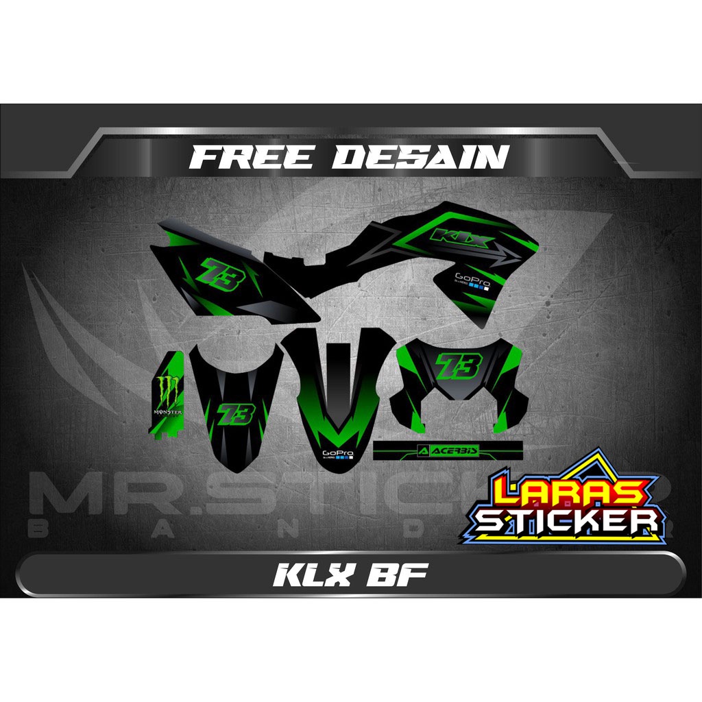 STIKER Dekal Sticker Decal Motor Kawasaki KLX BF Simpel Desain