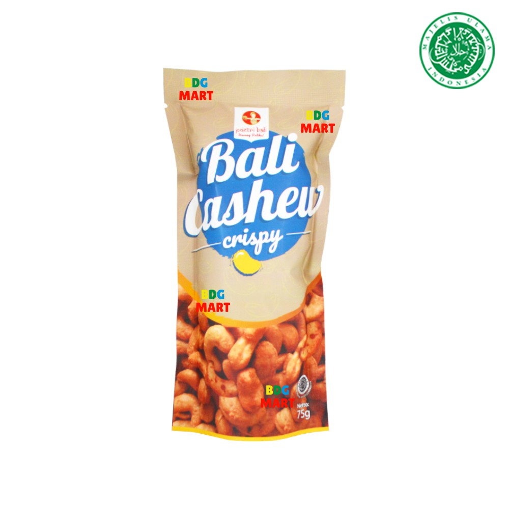 

POUCH Poetri Bali Cashew Crispy Kacang Mede Kemasan Pouch Halal MUI - 75gr