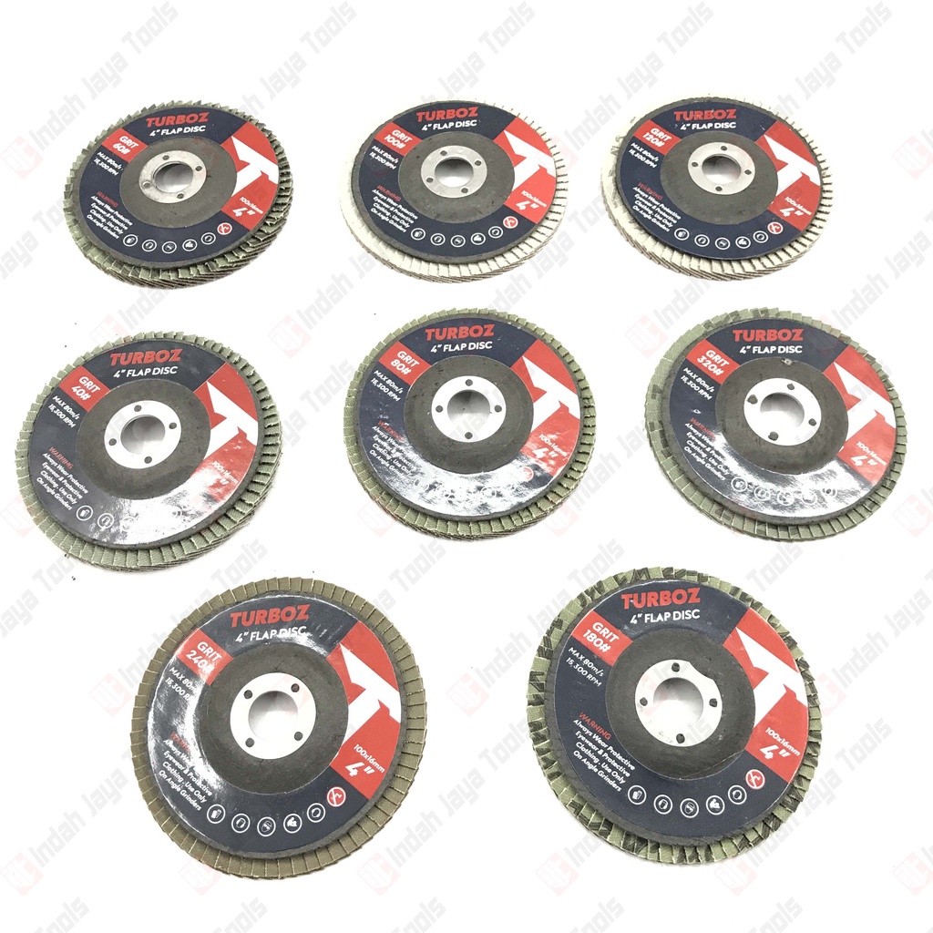 TURBOZ Flap Disc Grit 40 60 80 100 120 180 240 320 Amplas Tumpuk Susun