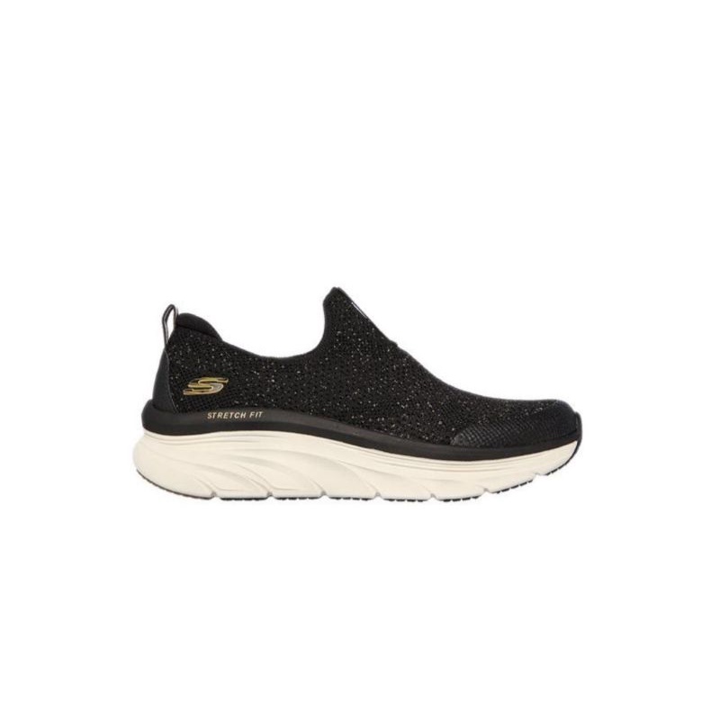 Skechers D'Lux Walker Women's Sneakers Shoes - BLACK/GOLD