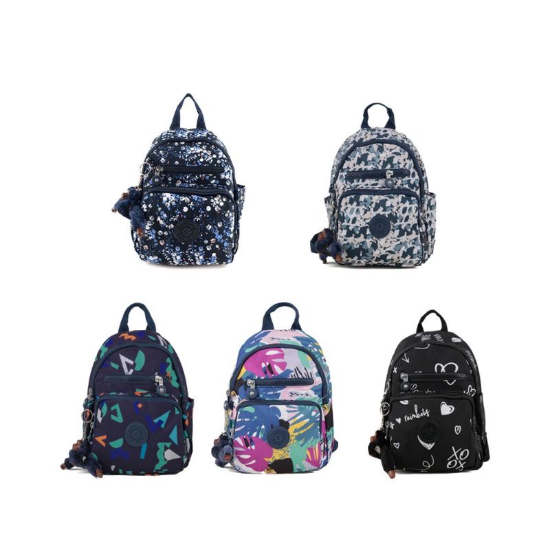 RANSEL MINI WANITA KIPLING motif corak / TAS PUNDAK WANITA - backpack fashion sekolah IMPORT kipling