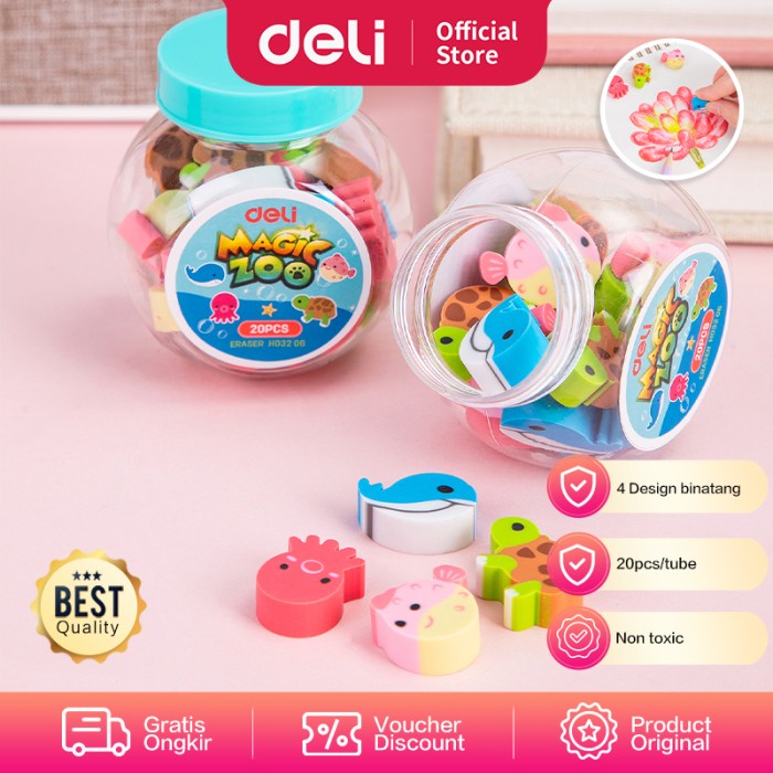 

Terlaris Deli Penghapus Desain 4 Hewan lucu dan menarik dalam tabung EH03206