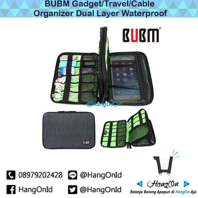 Bubm Travel Bag Organizer Gadget Organizer Dual Layer