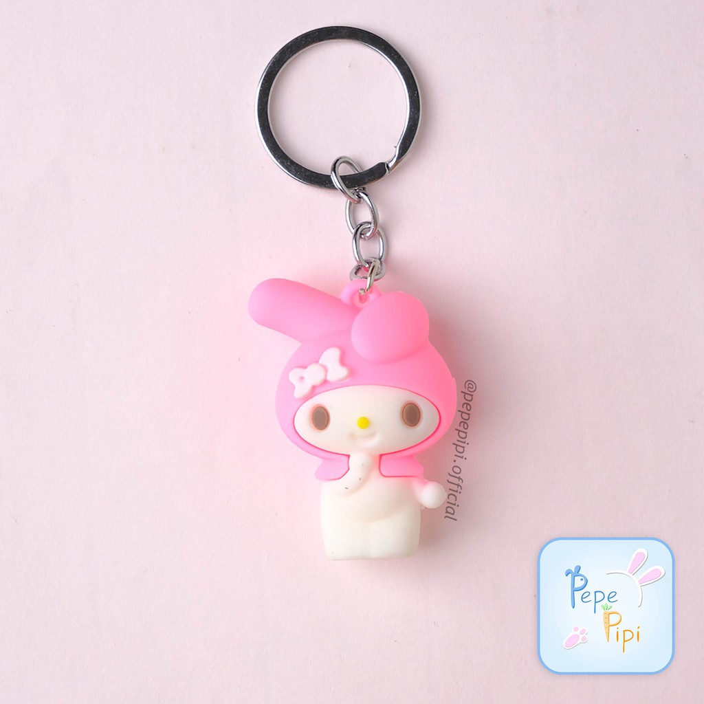 Gantungan Kunci Hello Kitty Ganci Key Chain Keroppi Melody Badtz Maru Cinnamoroll Kuromi Purin