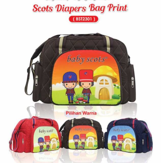 Tas besar scots print bst2301 ( Subleme ) diaper bag with alumunium foil