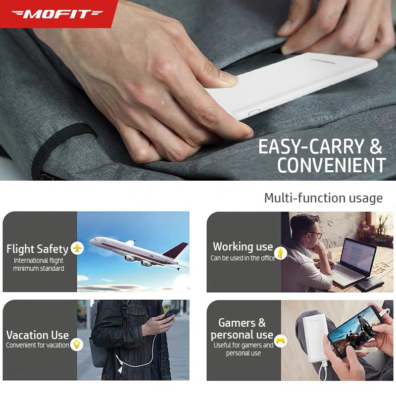 Powerbank MOFIT M11 10.000mAh + Fast Charge 2.4 AReal Capacity