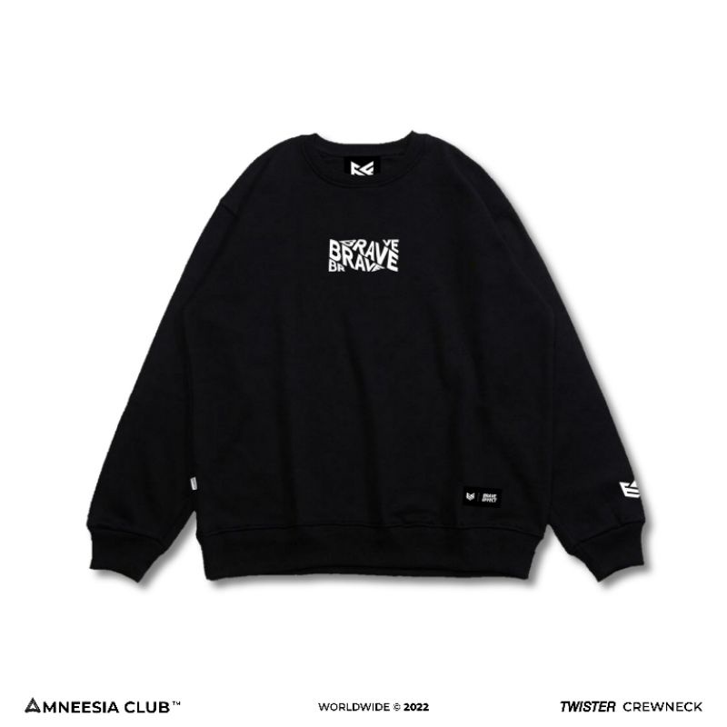 NEW || AMNEESIA ORIGINAL CREWNECK Jaket Sweater Hoodie SWEATSHIRT Hodie Switer Hoddie Sweeter Sweter-BLACK TW | CREW BRVE
