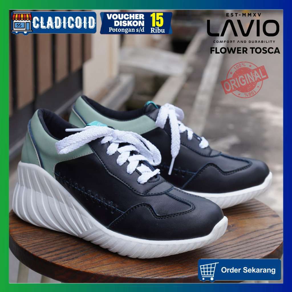 SEPATU SNEAKERS WANITA KOREA MODEL TERBARU OUTDOOR JALAN NONGKRONG LAVIO FLOWER ORIGINAL