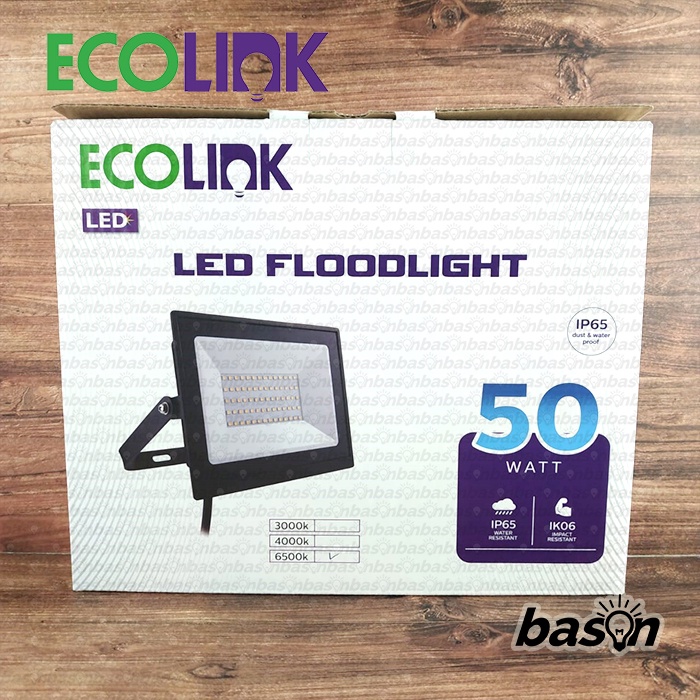 ECOLINK FL007 50W - Lampu Sorot LED Floodlight - IP65 Outdoor