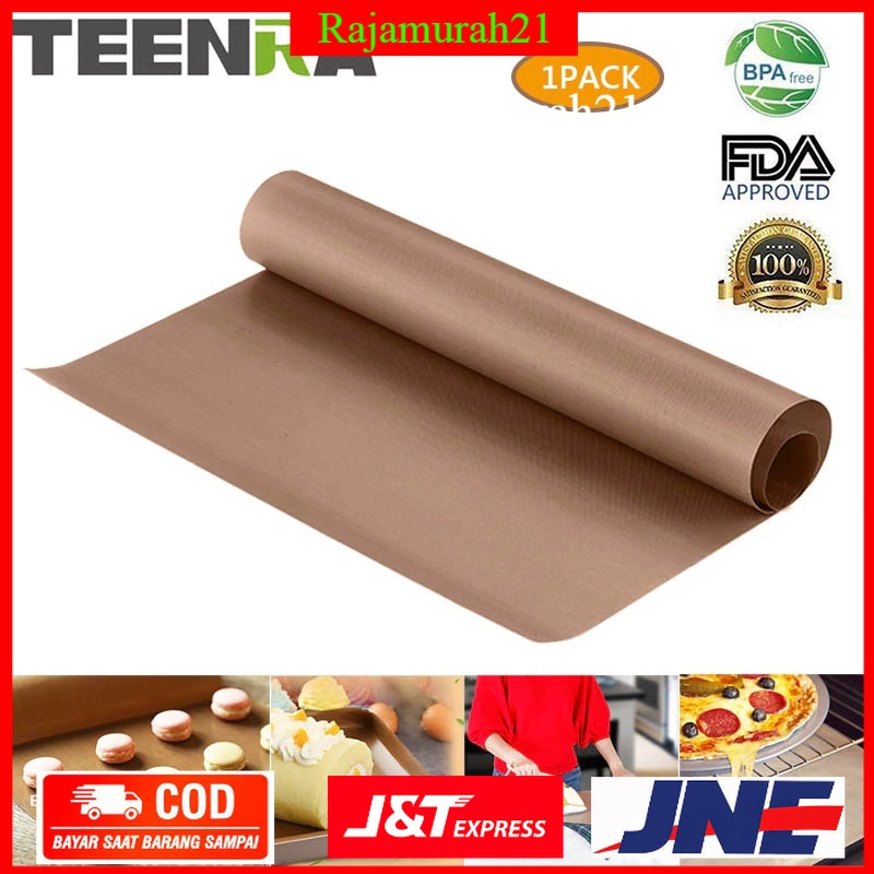 TEENRA Alas Masak Non-stick Reusable Cake Oven Baking Tray Mat - Brown - 7RHZG9BR