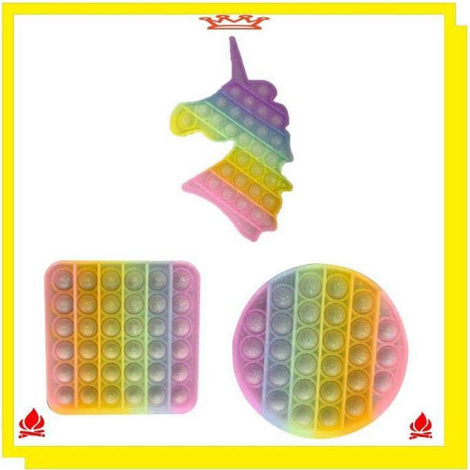 Pop It Rainbow Bling Bling Unicorn Among Us / Pop Its Bubble Shimmer