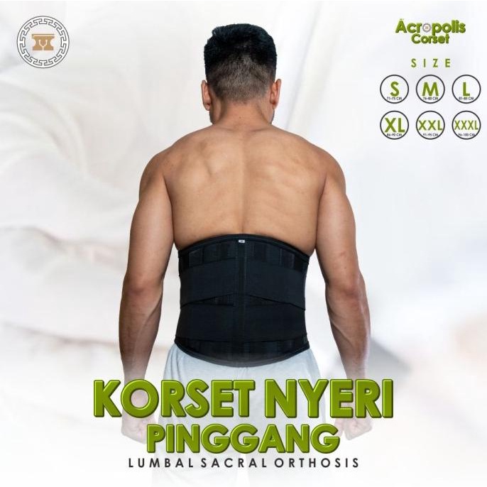 /////] Korset Sakit Pinggang Hitam / Korset Kesehatan / Korset Nyeri Pinggang