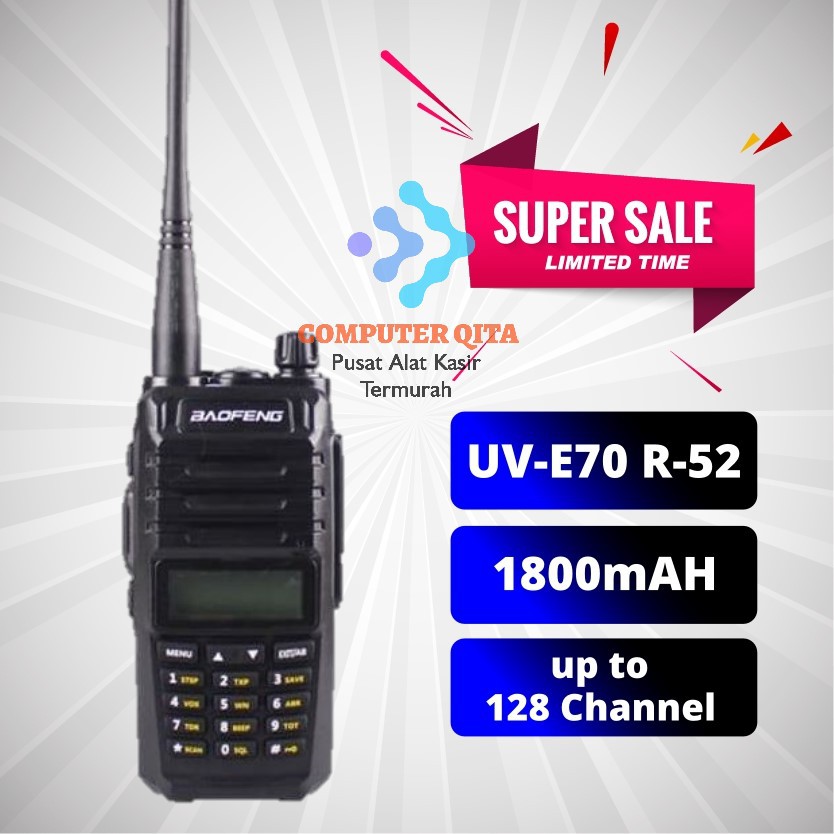HT Radio UV-E70 UVE70 R-52 Dual Band VHF - UHF Radio Handy Walkie Talkie TERLARIS