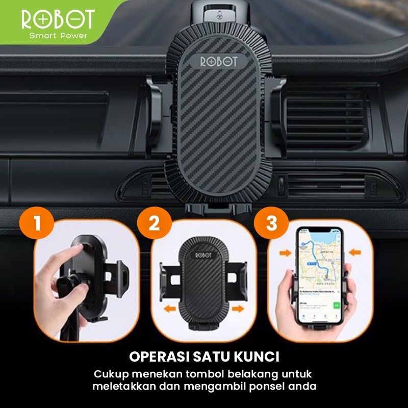 Holder Mobil Dashboard Original Robot RT-CH14/RT-CH16 Automatic Lock Phone Holder Hp Dasbor