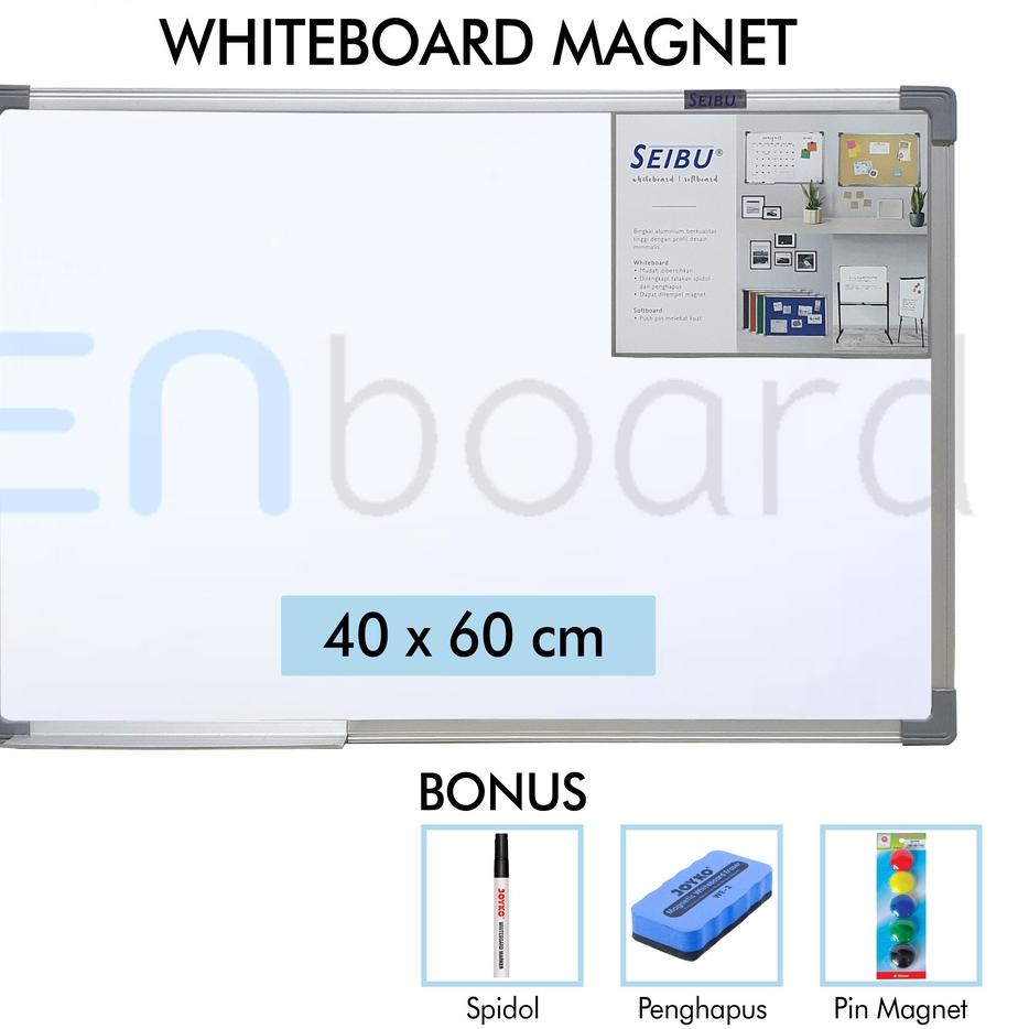 

Terlaris Papan Tulis Whiteboard / White Board Gantung Magnet Single Face 40 x 60 cm 愛