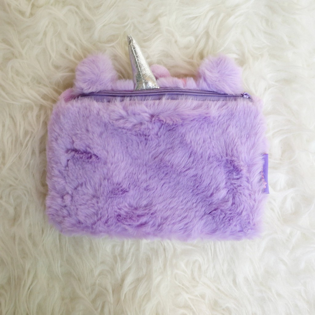 Skoola Tas Anak Perempuan PAUD Remaja Selempang Unicorn Rainbow Lucu Bulu Kids Sling Bag - Furi