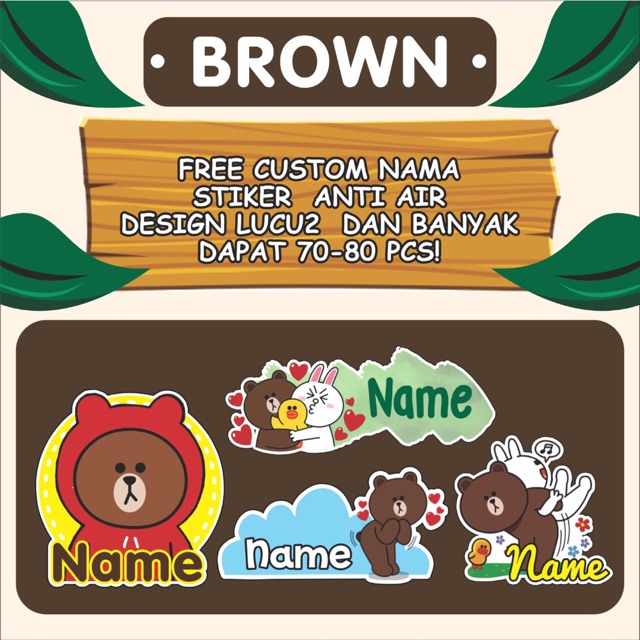 

STIKER NAMA / STICKER NAMA BROWN/ LABEL NAMA