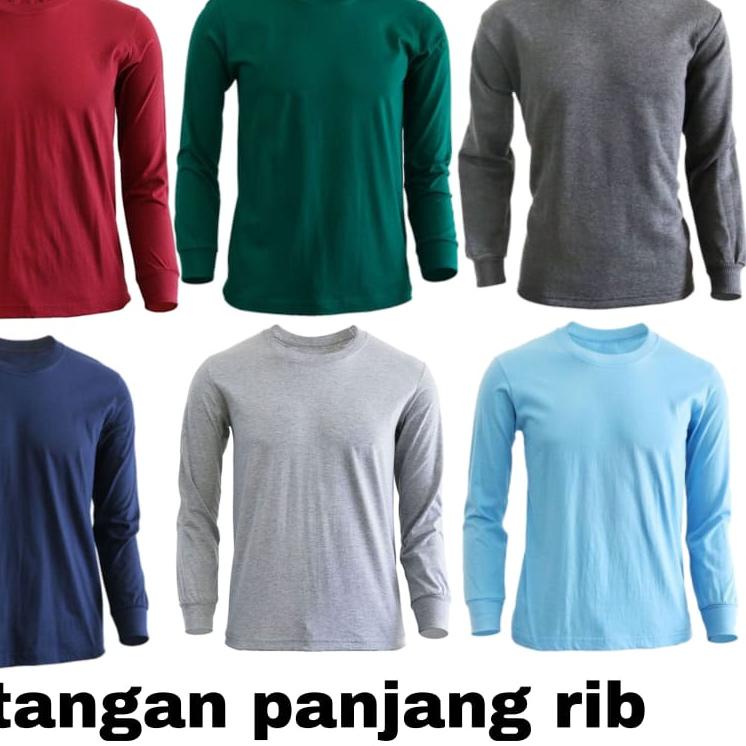Terjangkau - Liso wear - Kaos polos seragam lengan panjang  kaos panjang ujung lengan pake ban karet