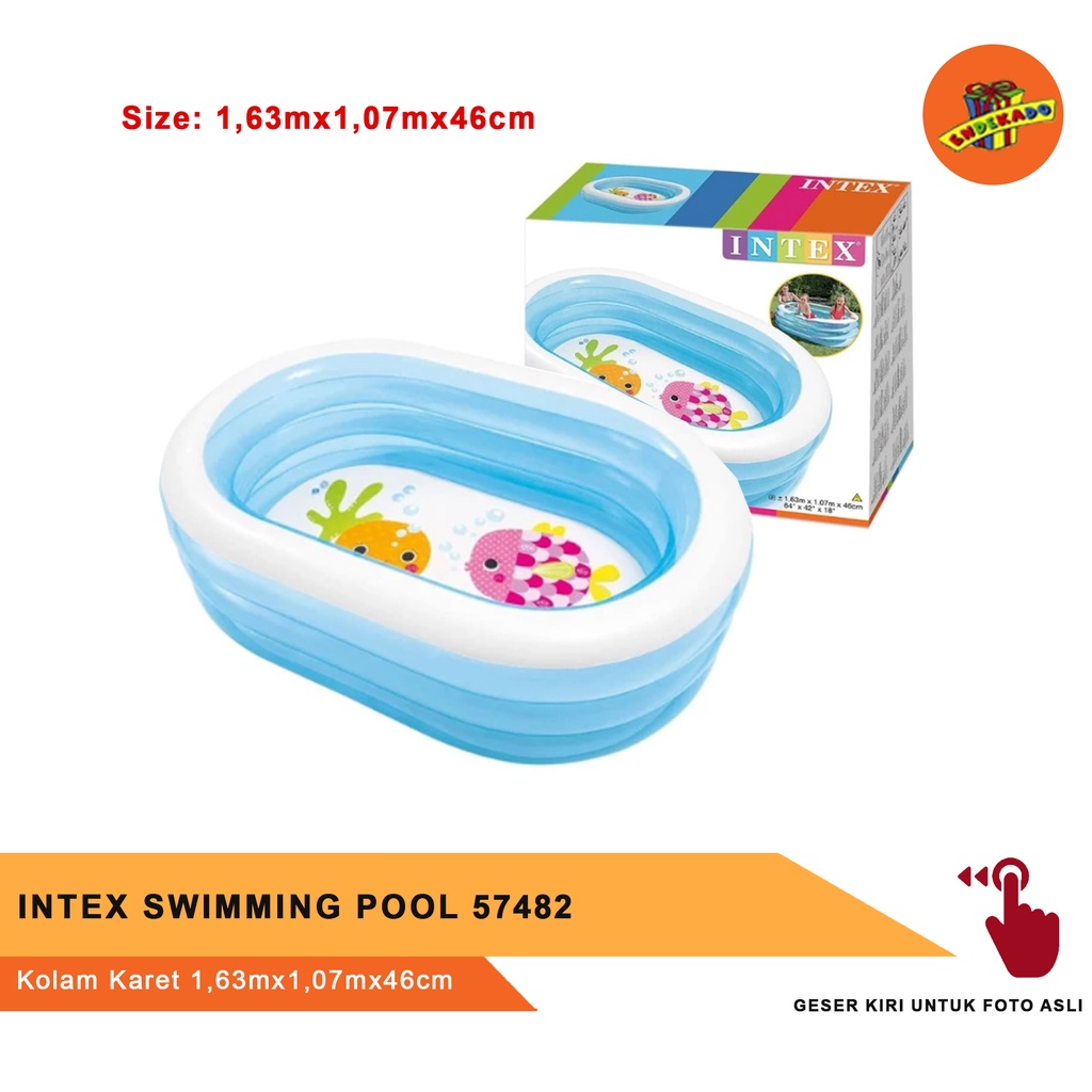 KOLAM RENANG - KOLAM KARET INTEX OVAL 1,63m x 1,07m x 46cm