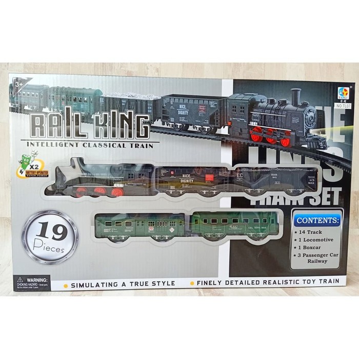 Kereta API PROMO  Mainan Anak laki-laki  Kereta Api Rail King 19pcs TL07 Track Set Kereta- Mainan Edukasi Kado Anak Cowok