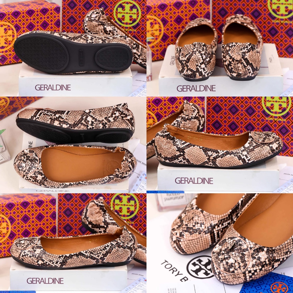 TB Minnie Snakeskin Ballet Flat Shoes Z618101