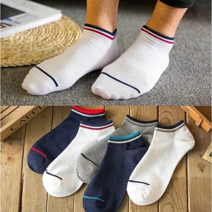 Kaos Kaki Pria Wanita Pendek Angkle One Line Cotton Socks SCH23