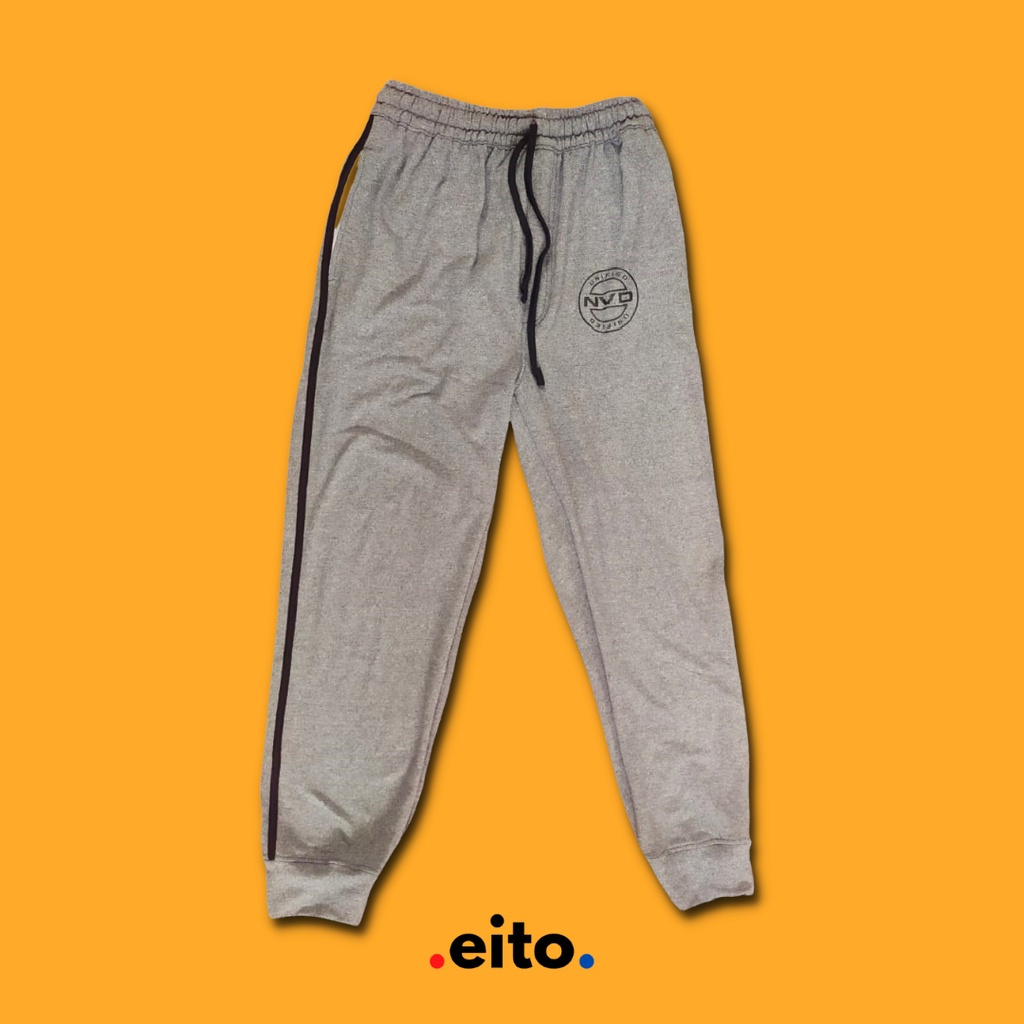 CELANA TRAINING JOGGER NEVADA PRIA WANITA MURAH || ABU MUDA LIST HITAM || ALASKA SPORTY