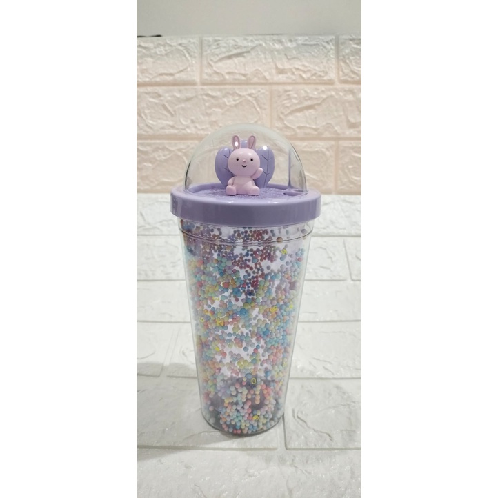 Botol Minum Rainbow Gliter PopCorn