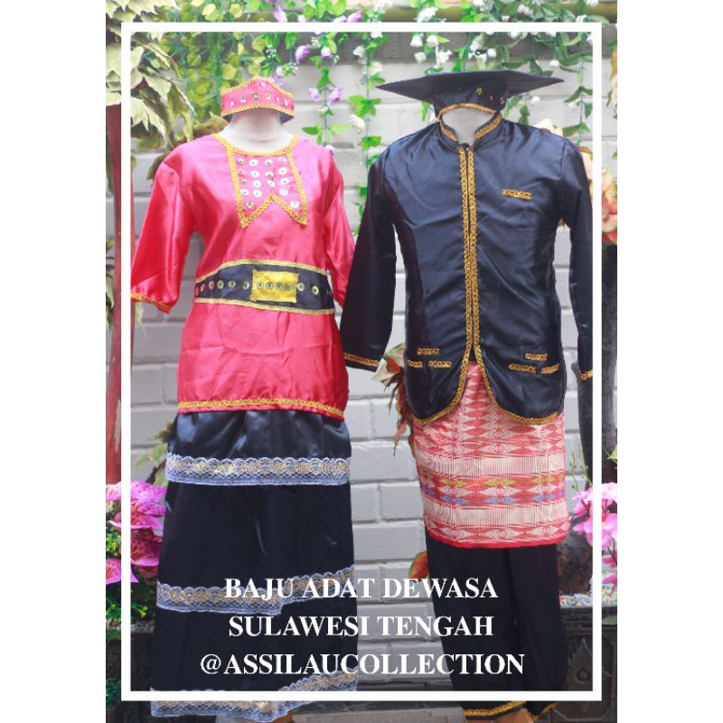 Baju adat dewasa Sulawesi Tengah satuan (Laki/Cewek)