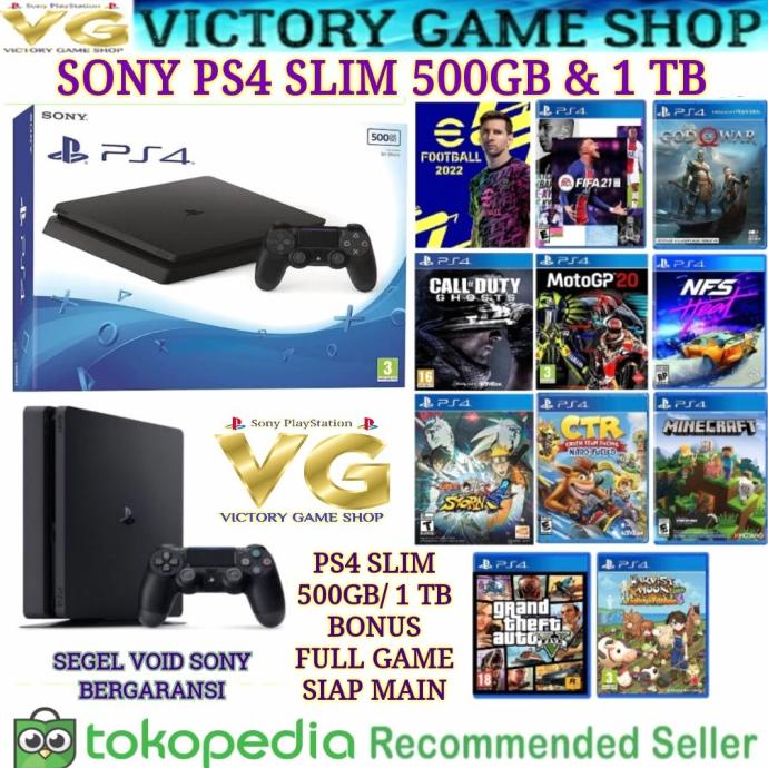 SONY PS4 SLIM 500GB/ PS 4/ PLAYSTATION 4 + STIK ORI WIRELESS