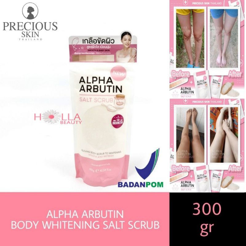 BPOM ALPHA ARBUTIN WHITENING BODY SHOWER SALT SCRUB / LULUR / GARAM MANDI / PEMUTIH BADANp