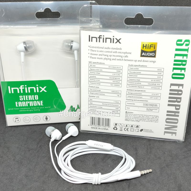 Headset Infinix Original Stereo Audio Earphone XE-06