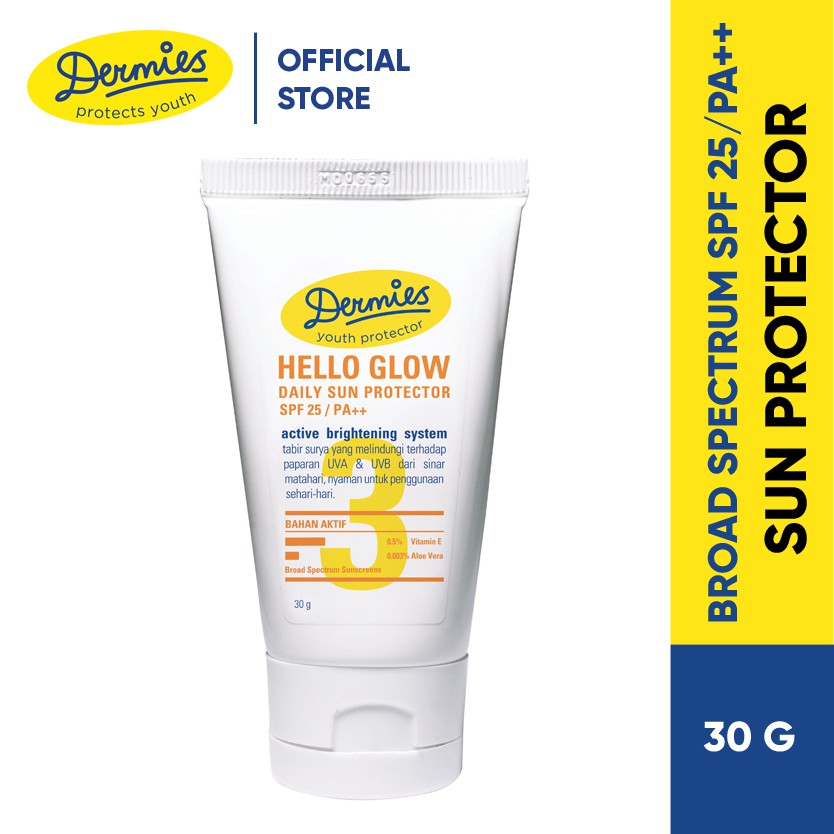 

Dermies Hello Glow Daily Sun Protector Spf 25/PA++ 30 g - Sunscreen Wajah