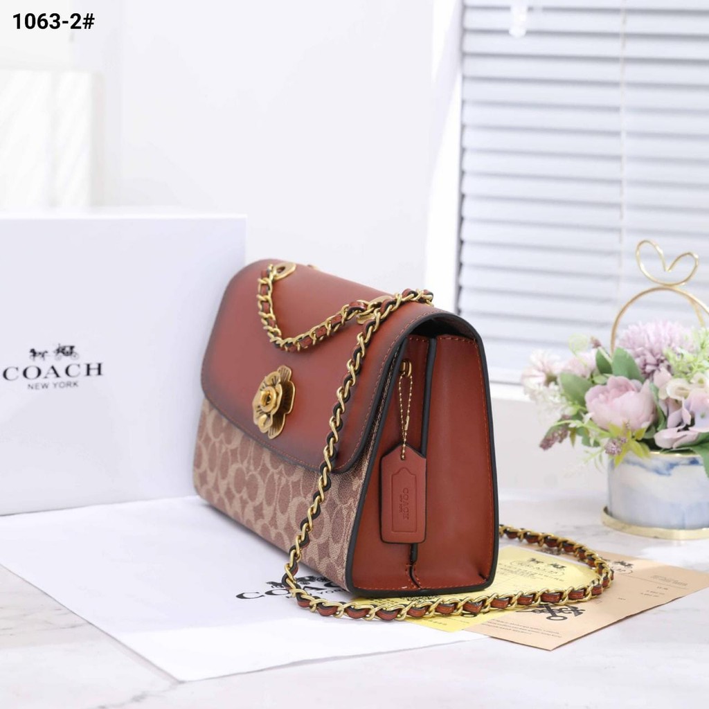 Coach Parker In Signature Shoulder Bag Include Box Coach