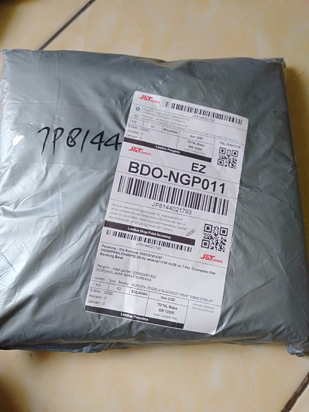 Gorden Jendela Blackout Print Emas Coklat 12 Semockring Silver 6 Gelembung Jende Pintu