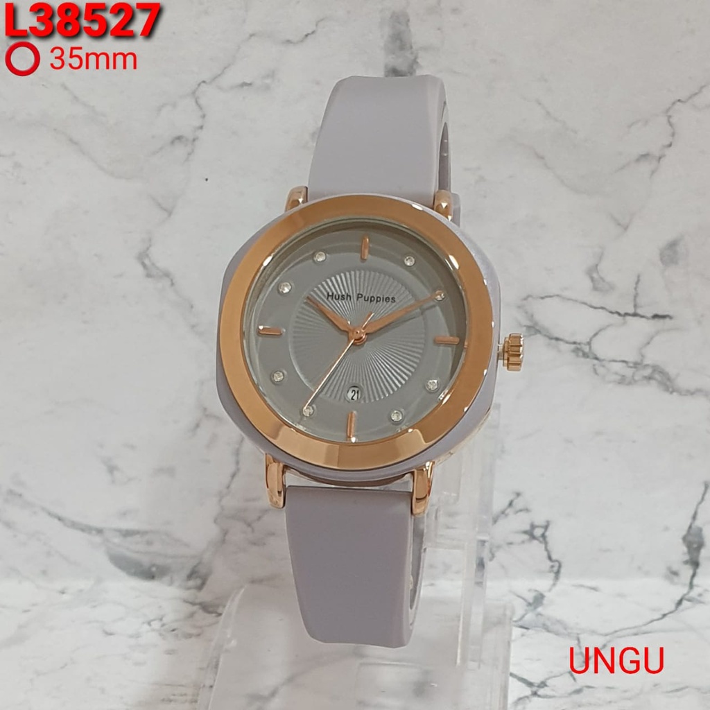 JAM TANGAN WANITA HUSH PUPPIES 38527 FREE BOX TALI RUBBER TERMURAH TERBARU