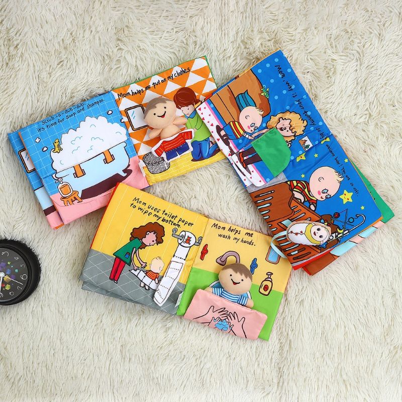 Buku Cerita Bahan Kain Mainan Edukasi Anak Cloth Soft Story Busy 3D Book Baby Aktifitas Sensory Skills Quiet Softbook Montessori Kado Ulang Tahun Anak Baby Gift