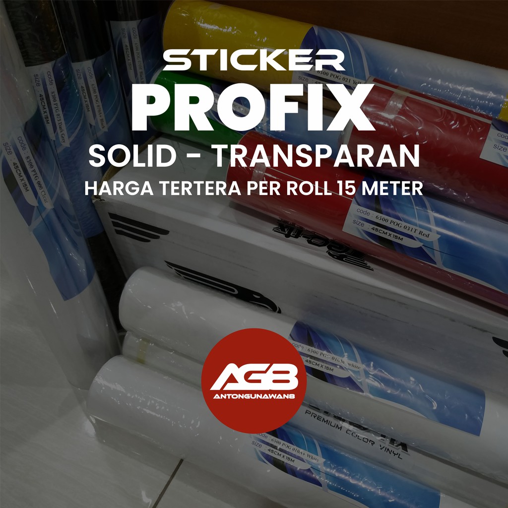 Bahan Cutting Sticker PROFIX DOFF GLOSSY TRANSPARANT Per ROLL