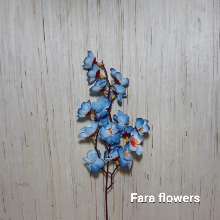 Bunga sakura cerry blossom bunga artifisial-Biru