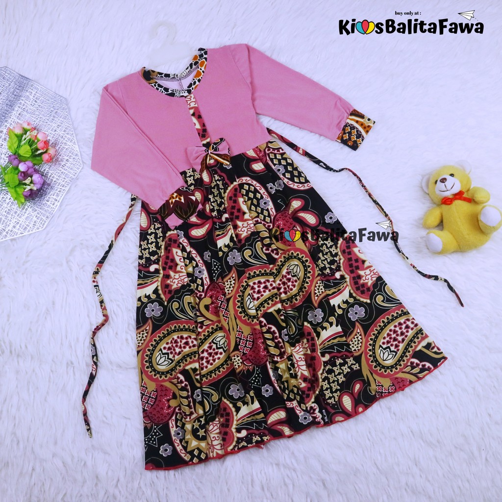 Gamis Pita Uk 6-7 Tahun / Gamis Anak Baju Panjang Ngaji Murah Lengan Dress Muslim Anak Perempuan