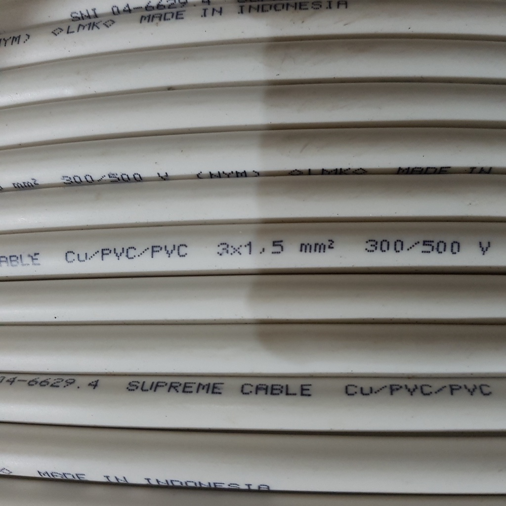 supreme nymhy 3x1 5 mm meteran   kabel listrik putih serabut tembaga nym hy 3x1 5mm   3x1 5   3 x 1 
