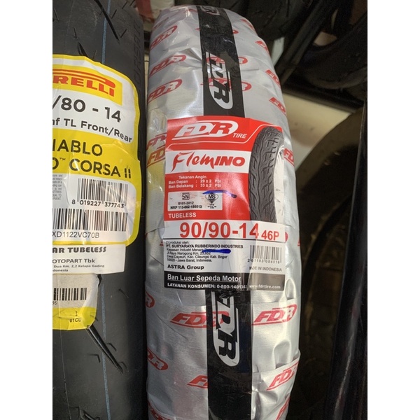 Ban fdr Flemino tubeless 80/90-14 & 90/90-14