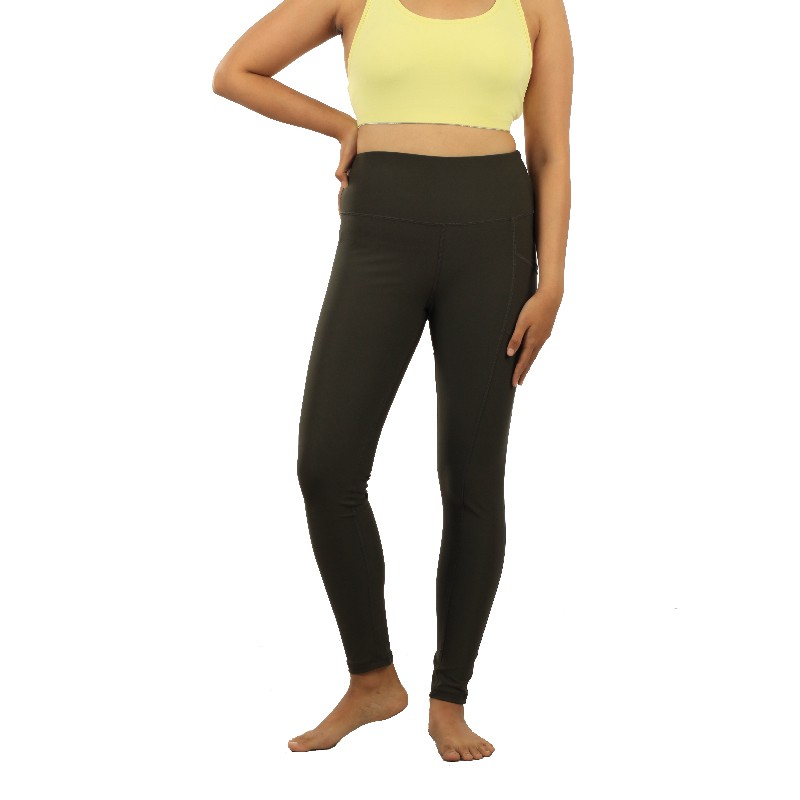 Celana Olahraga 90 Degree High Rise Side Pocket 7/8 Legging- WildGreen 08DGC012