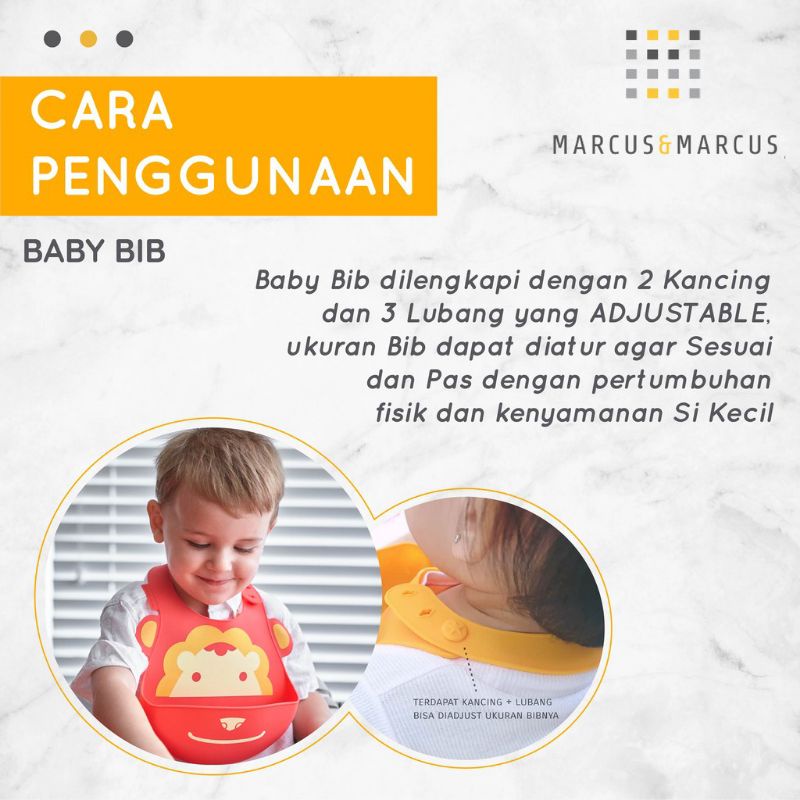 Marcus and Marcus Baby BIB, Celemek Bayi Premium, Perlengkapan MPASI