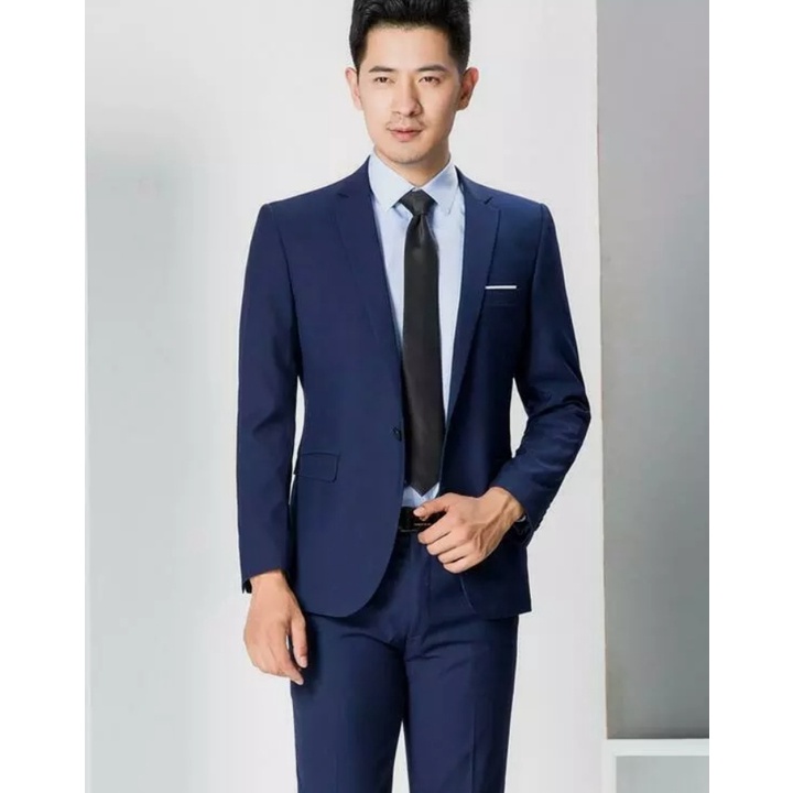 SETELAN BLAZER PRIA SLIMFIT 5IN1 - TWIST NAVY SUIT STYLE NIKAYU