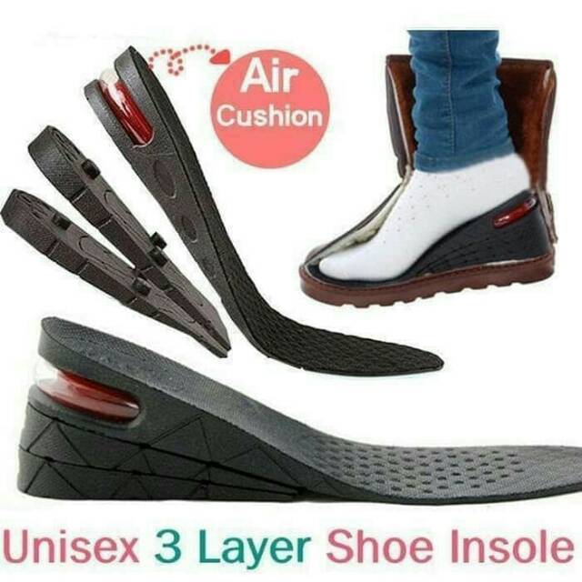 3 layer Insole Sol Sepatu Penambah Tambah Tinggi Peninggi Badan unisex