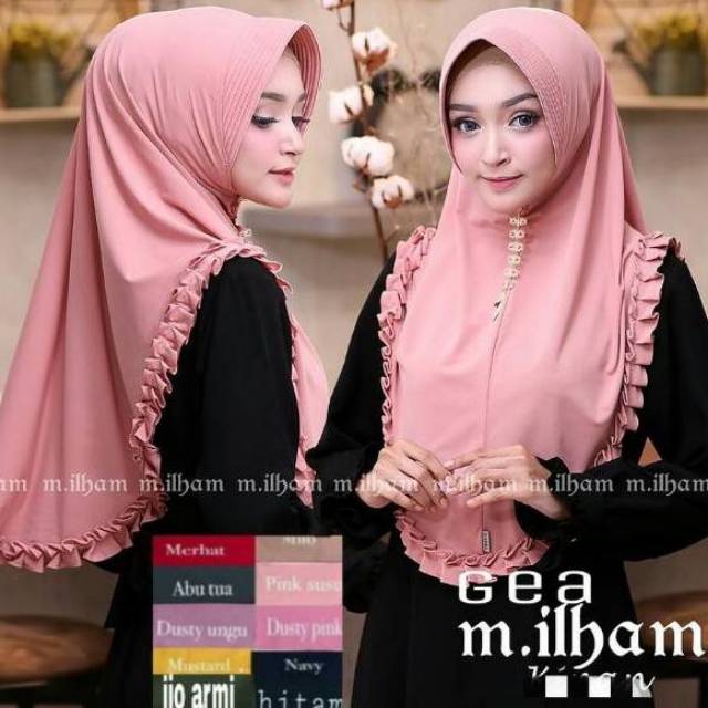 Hijab instan GEA/jilbab jersey rempel//khimar pet syari